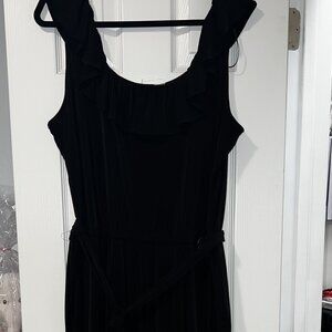 Michael Kors Black Ruffle Trim Jumpsuit NWT